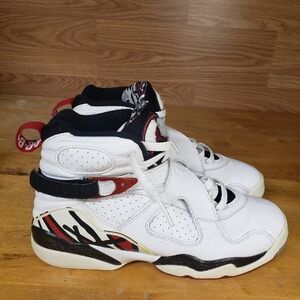 Jordan Kids Sneakers in White with Black and Red Highlights